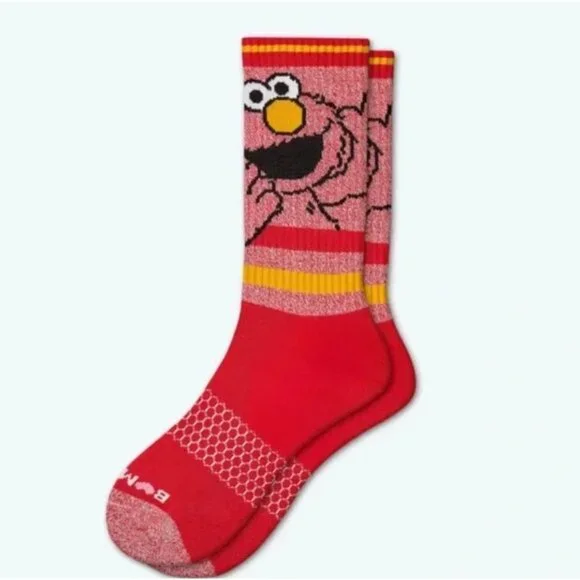 4 Pairs Bombas Sesame Street Crew Socks Elmo Big Bird Bert Kids Unisex Small